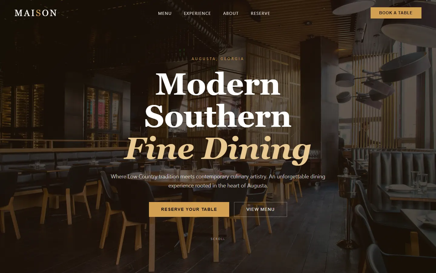 Screenshot of the Maison website