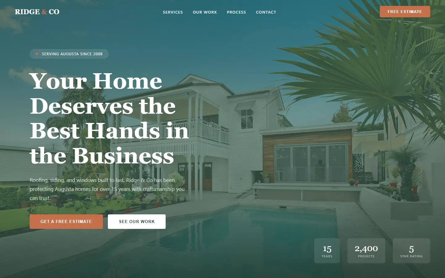 Screenshot of the Ridge and Co website